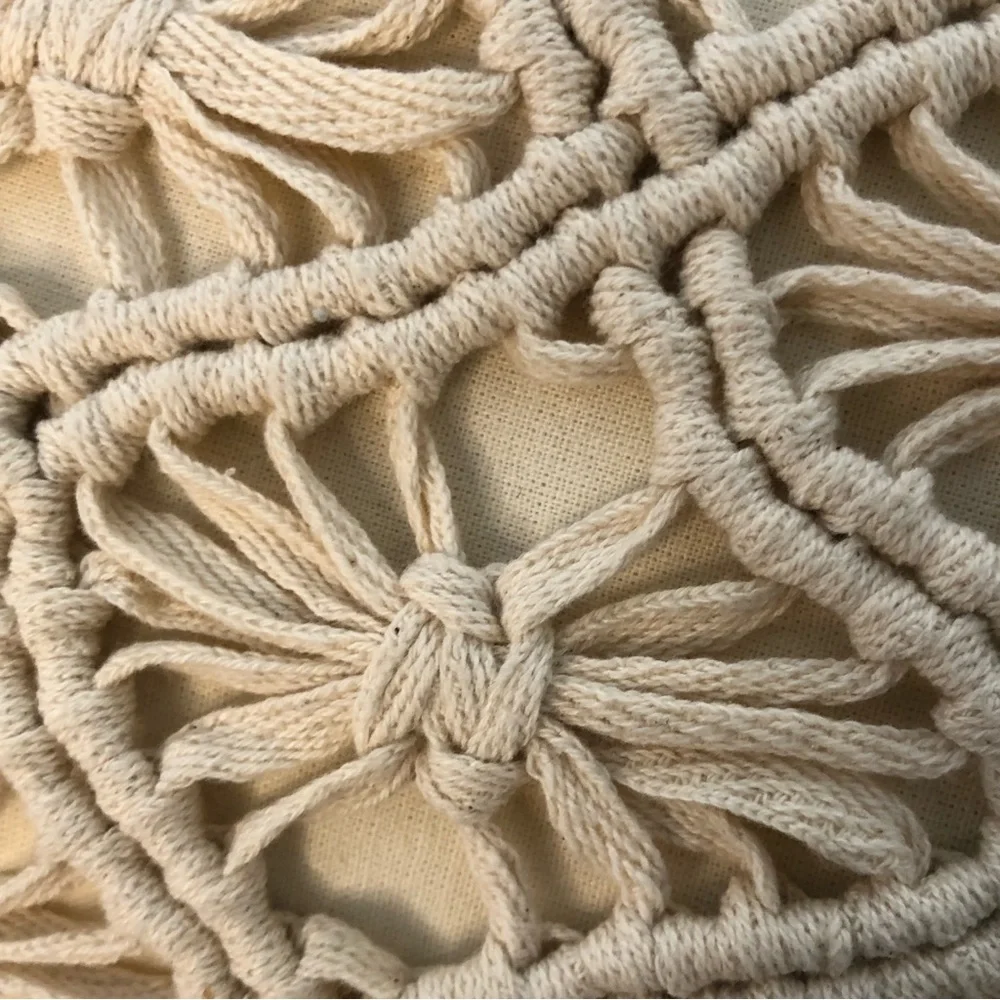 CELERIE by Celerie Kemble 15” by 12” Crochet Pillow cream great shape